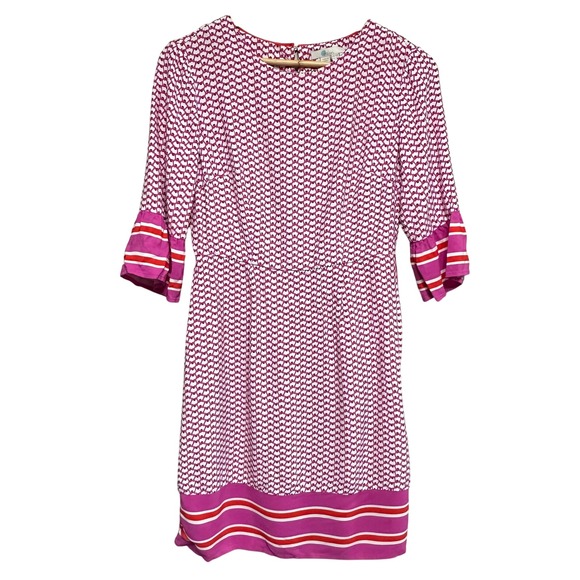 Boden Andrea Dress Womens 6R Pink‎ Striped Trim Casual Party Career Preppy - Picture 1 of 12